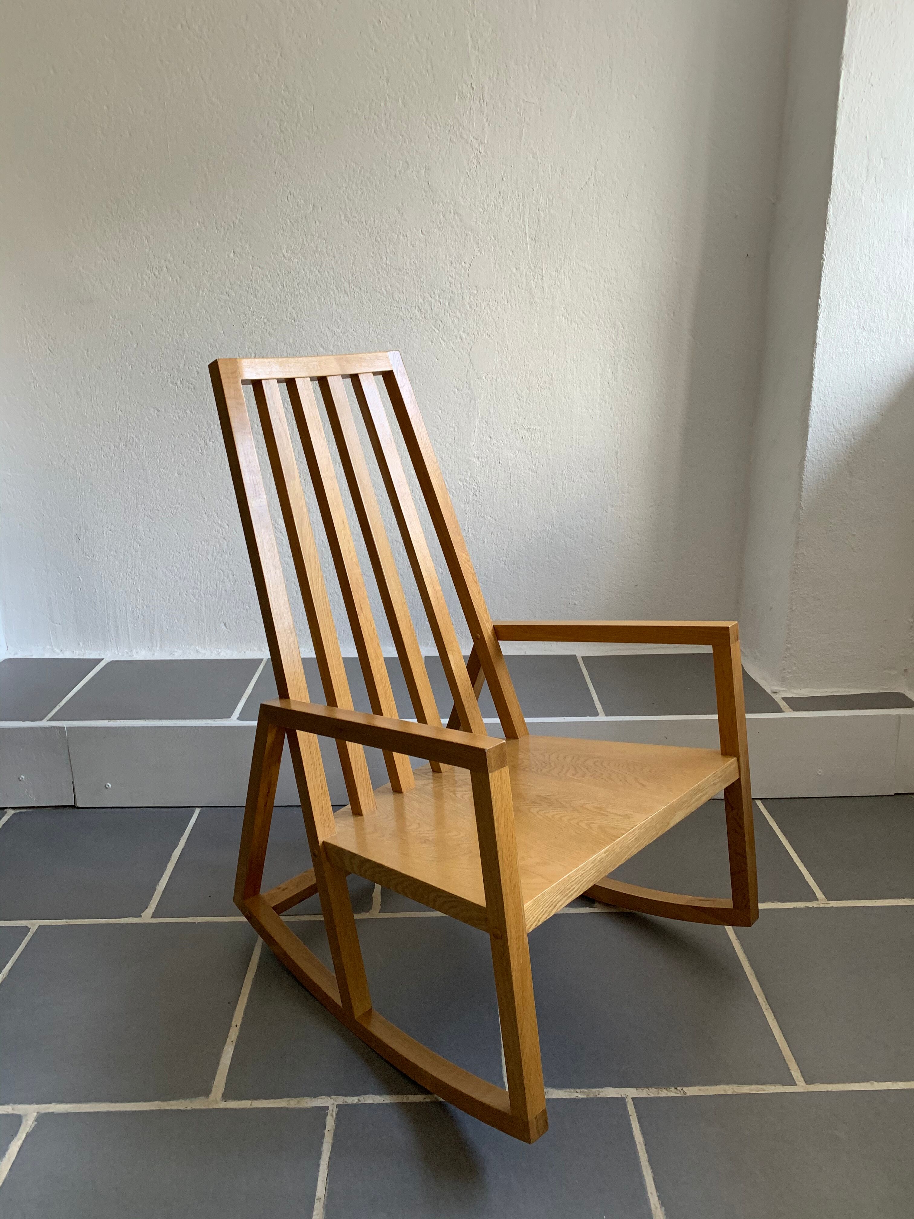 Rocking chair hêtre blond vintage