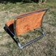 Chrome steel armchair and orange fabric by Vittorio Introini