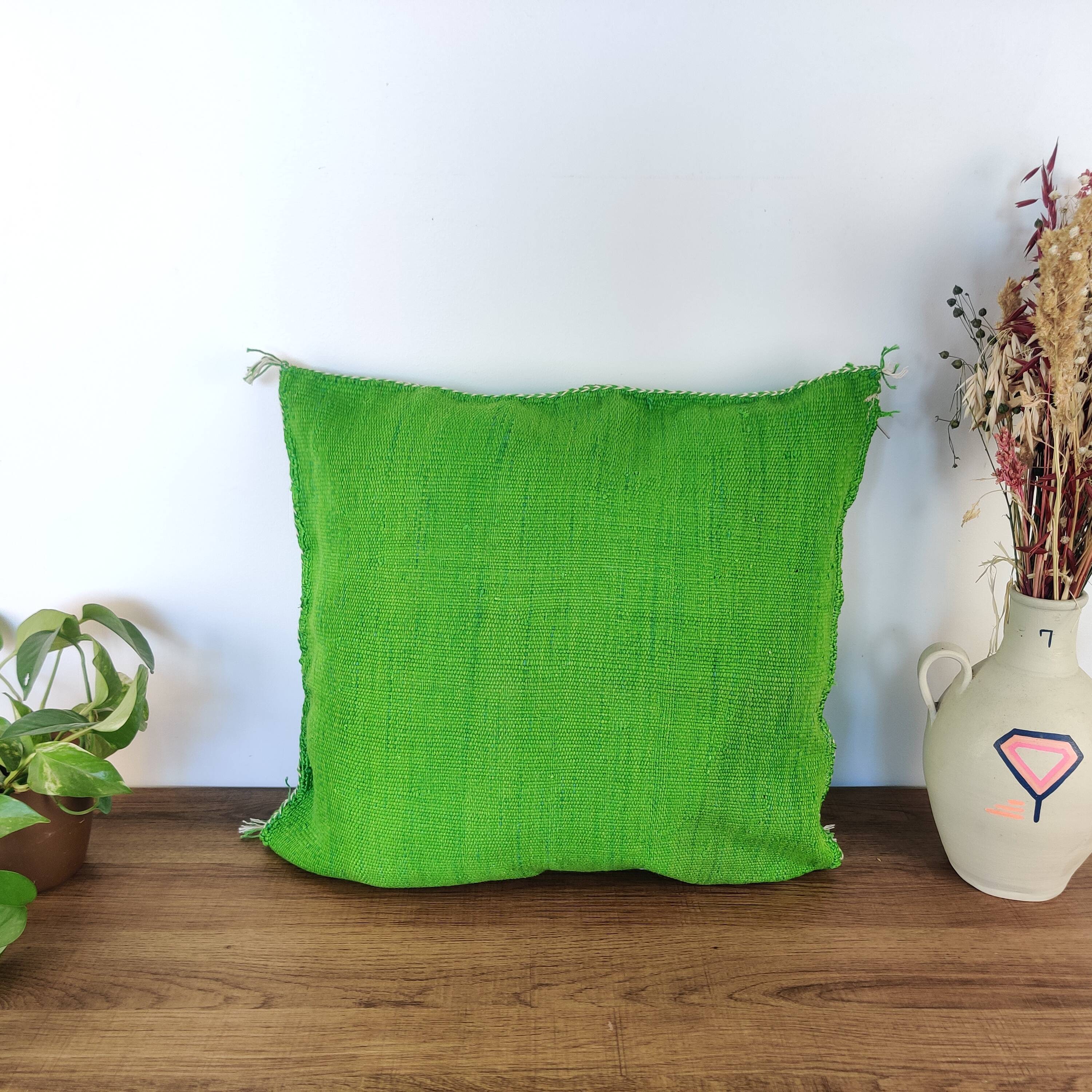 Berber cushion sabra pistachio green