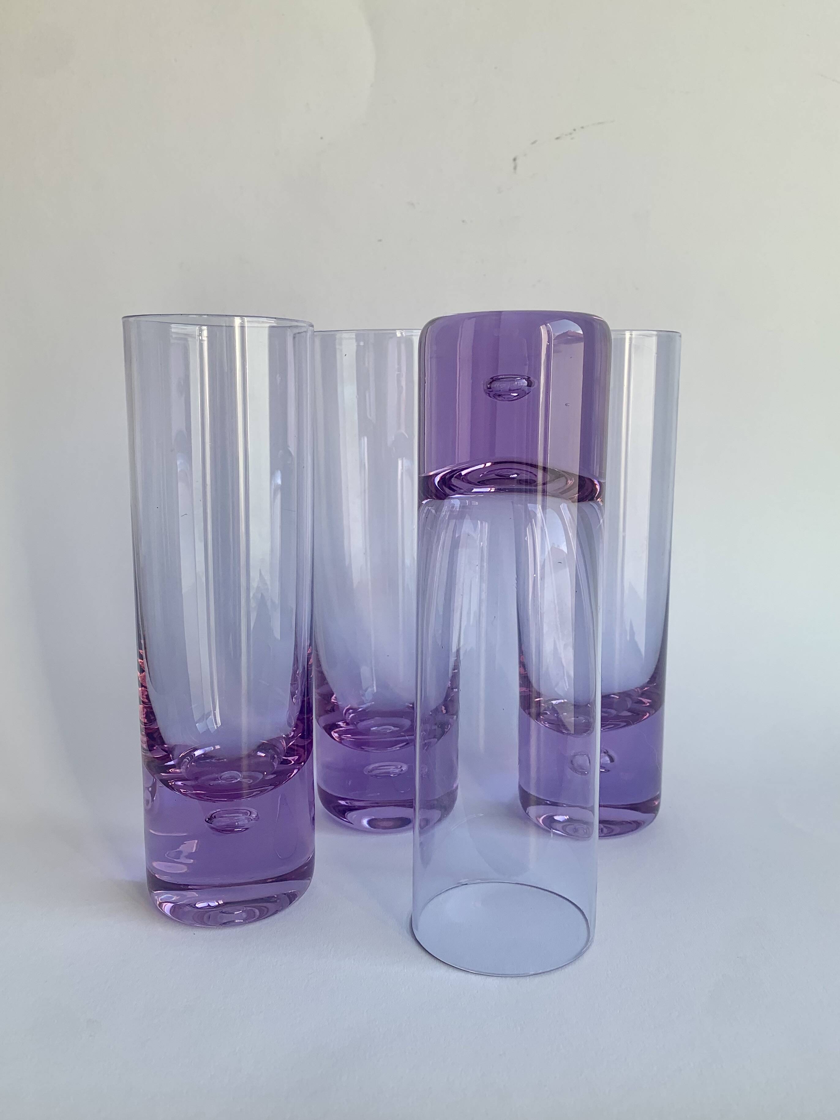 Ensemble de 4 verres Alexandrit conçus par Sergio Asti pour Arnolfo di Cambio.