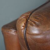 Set of a sheep leather design sofa and armchair
