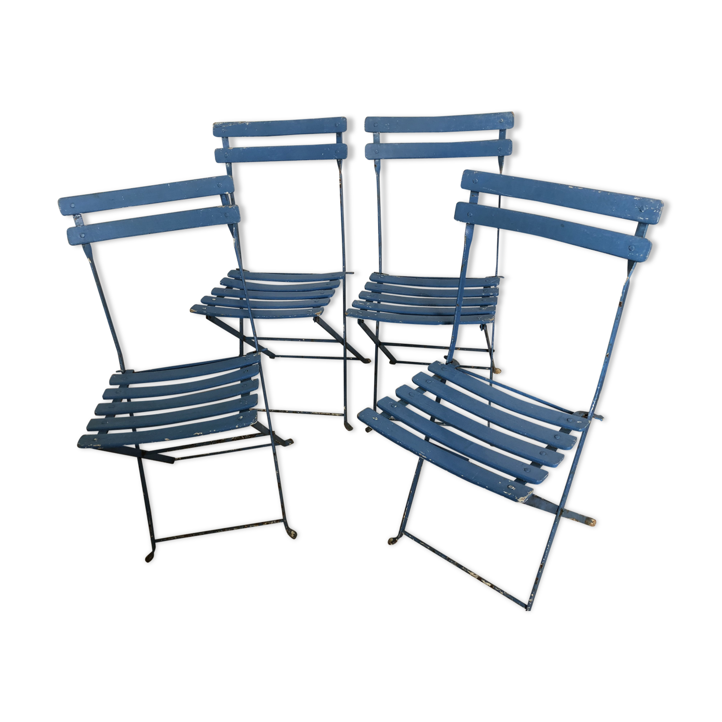 4 old folding chairs