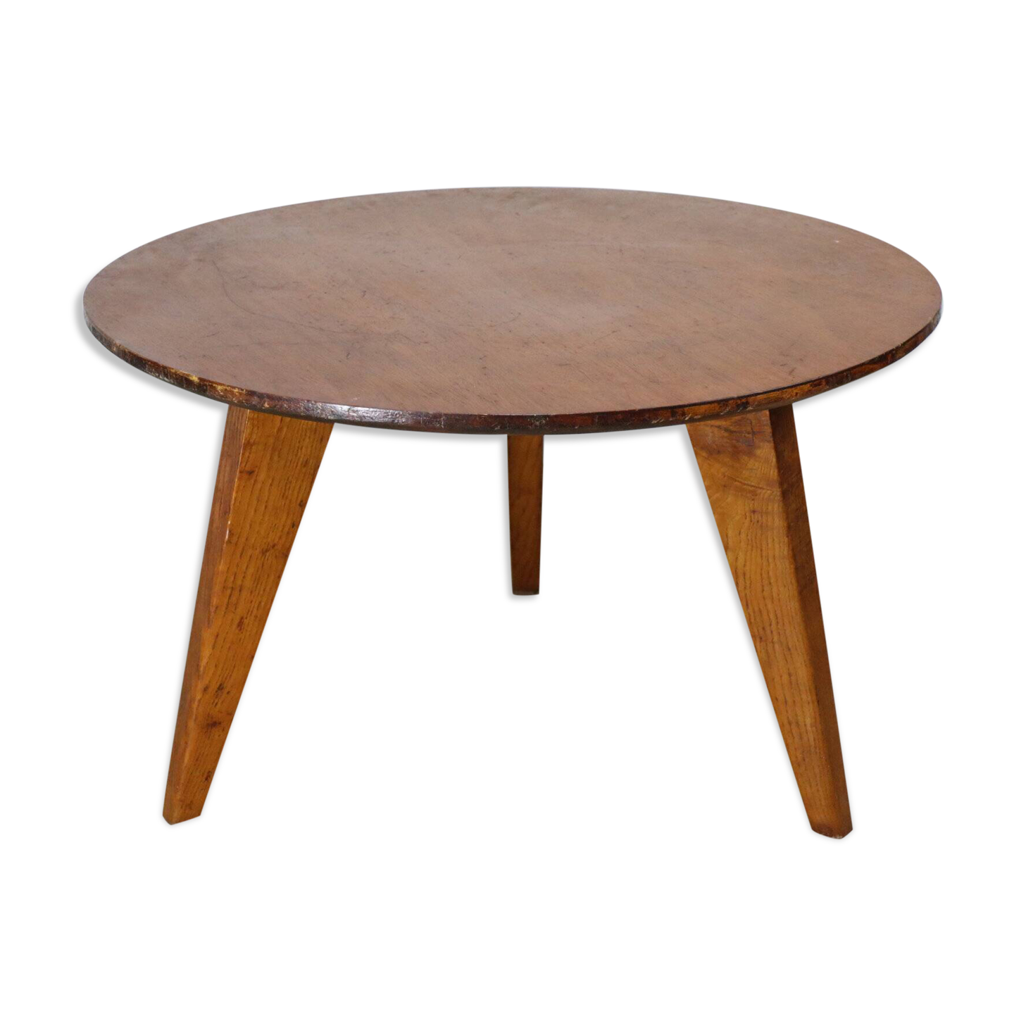 1950s oak tripod coffee table