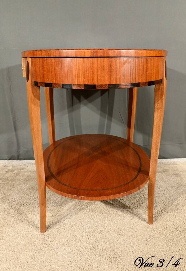 Table Guéridon en Acajou et Palissandre, Art Déco – 1930