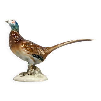 1960s Royal Dux Porcelain Pheasant Sculpture, Czechoslovakia