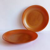Set of 2 opaline brown dessert plates