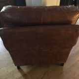 Old cuir club armchair