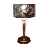 Copper-opened lamp hammered metal table lamp
