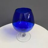 Empoli dark blue large glass shape vase 1960s