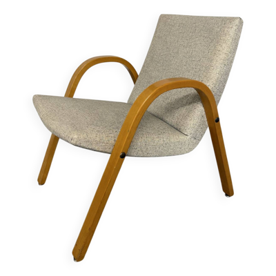 Ancien fauteuil bois courbé design français Bow Wood Steiner an 1950