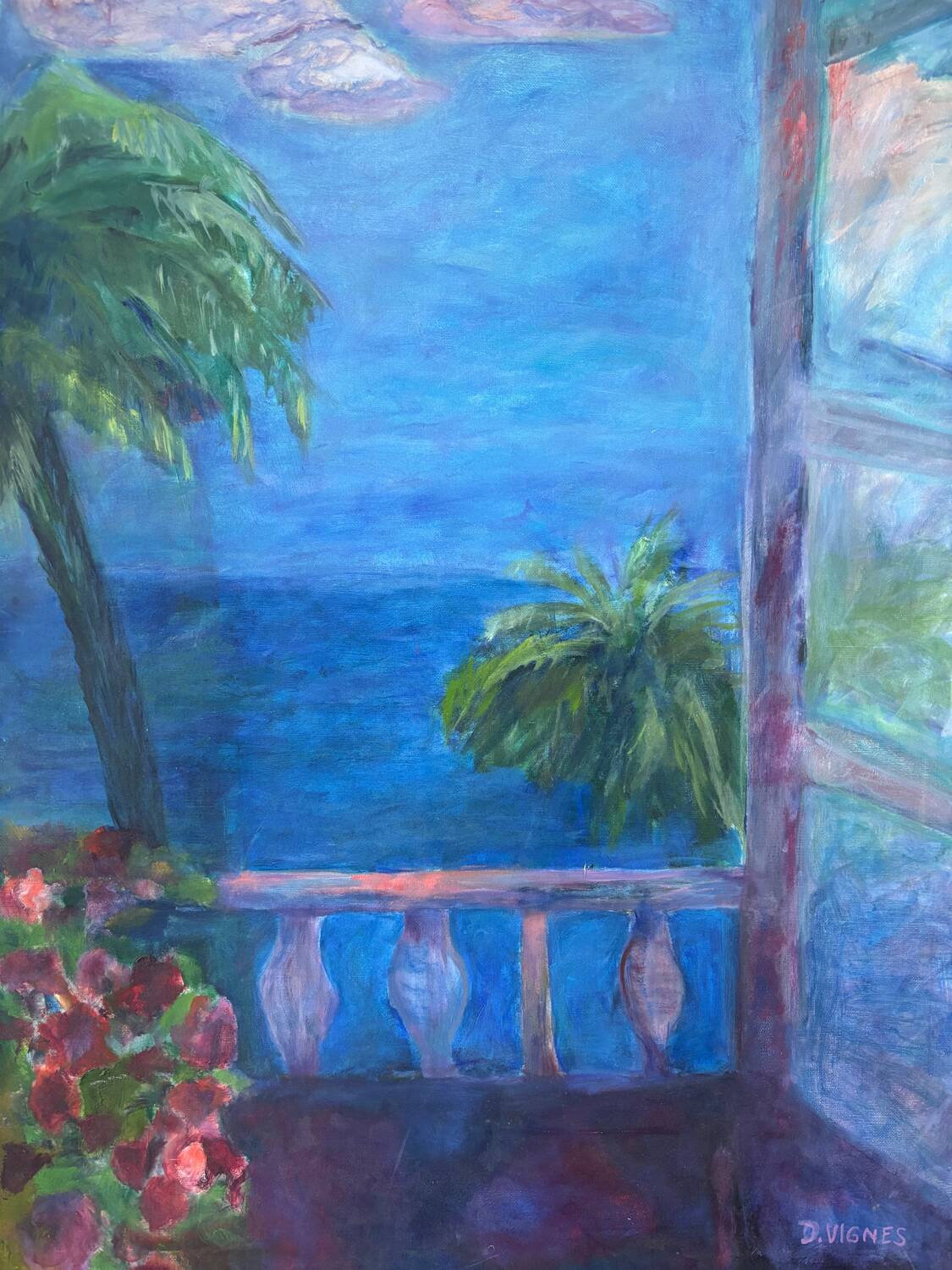 Window on the sea signed