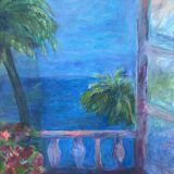 Window on the sea signed