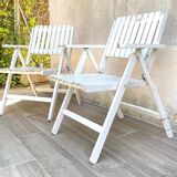 Pair of vintage wooden garden armchairs by r.gleizes