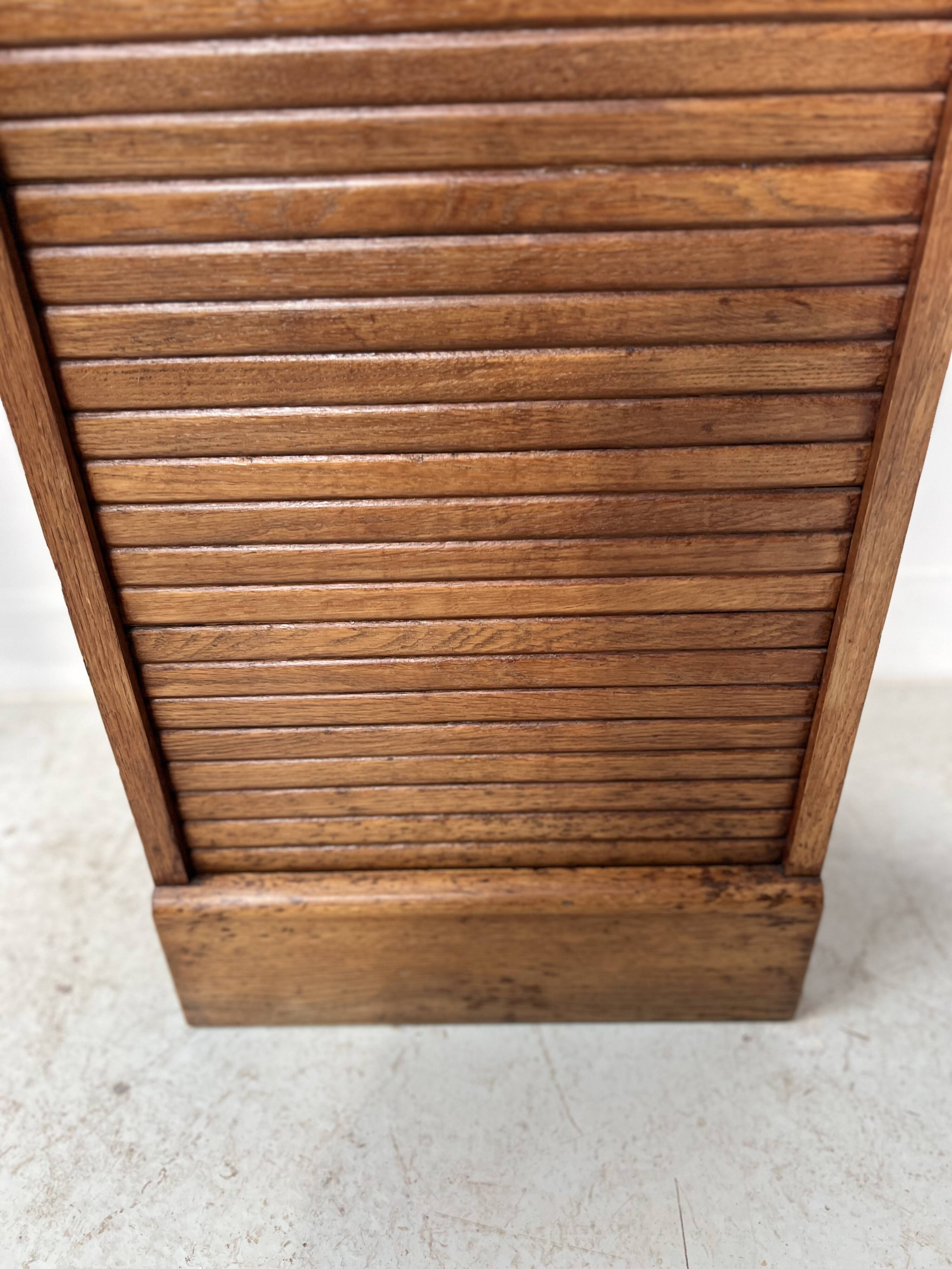 Oak curtain filing cabinet 20th century office furniture