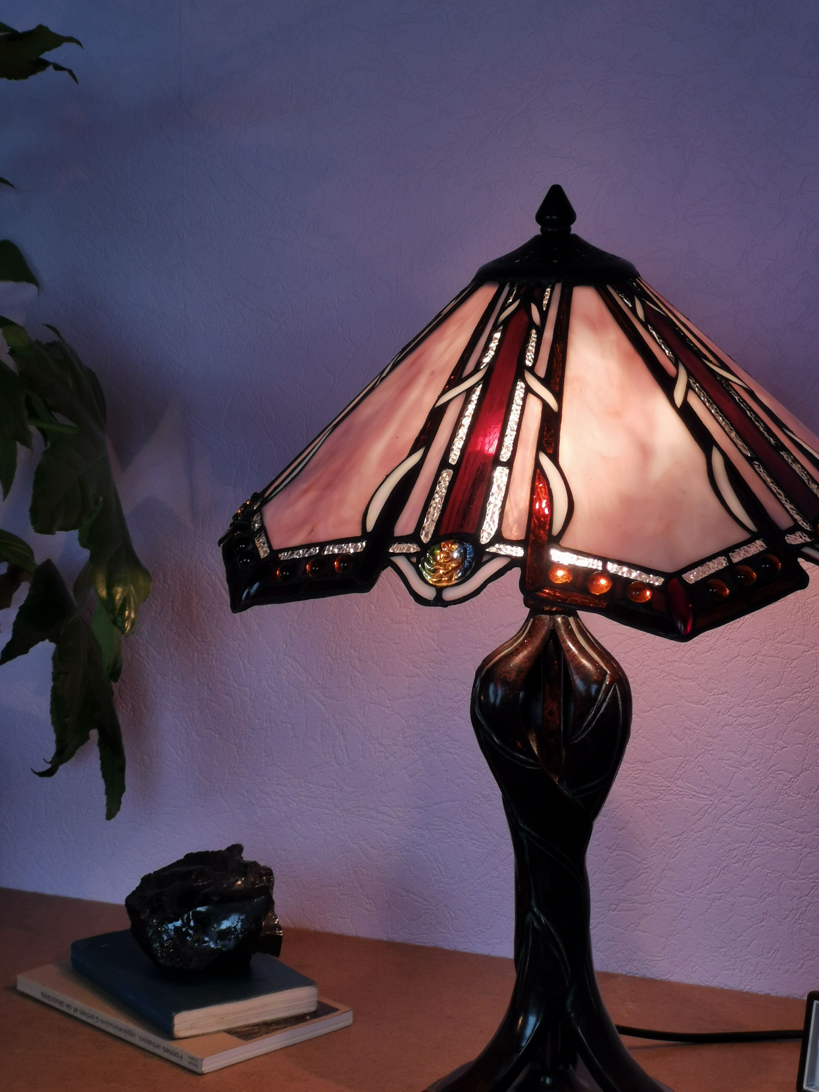 Tiffany style lamp, stained glass, art nouveau