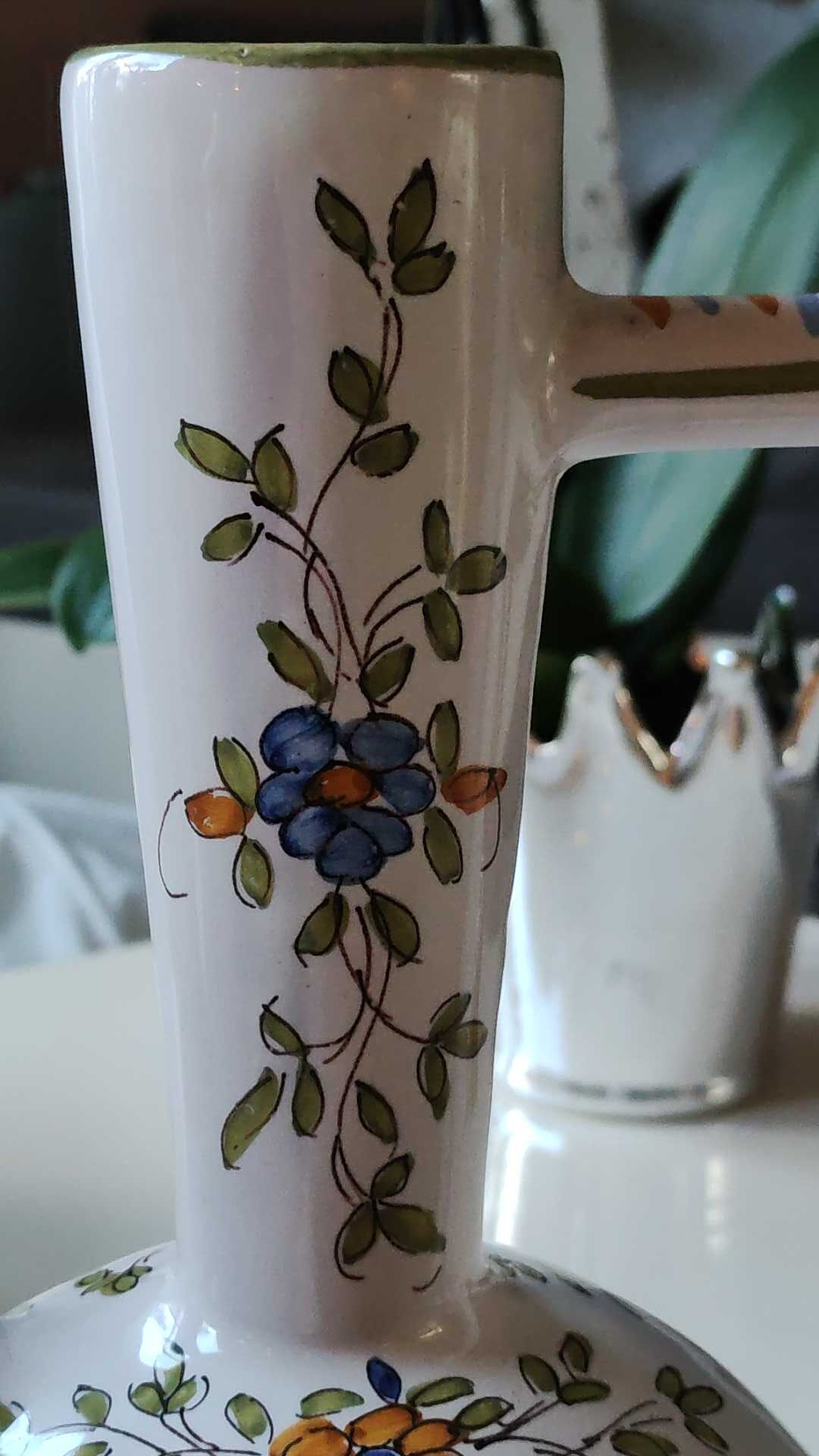 Vintage ewer design Martres Tolosane/Decor Moustiers earthenware. Produced in "Limited Edition"