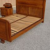 Art Deco walnut bed for 140/190cm base