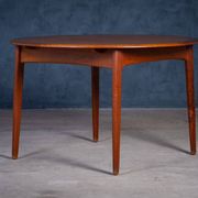Round Teak Dining Table with Butterfly Extension by Svend Aage Madsen for K. Knudsen, 1960s