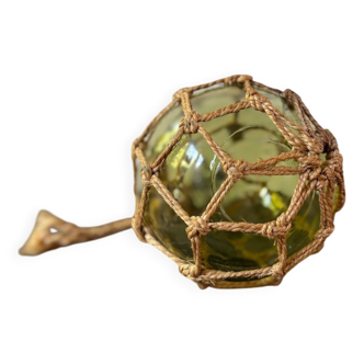 Vintage Bohemian Green Ball Antique Fishing Float