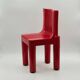 Chaise enfant rouge vintage Kartell par Sapper & Zanuso, style italien ludique des années 1960.