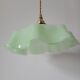 Pastel green draped opaline pendant lamp