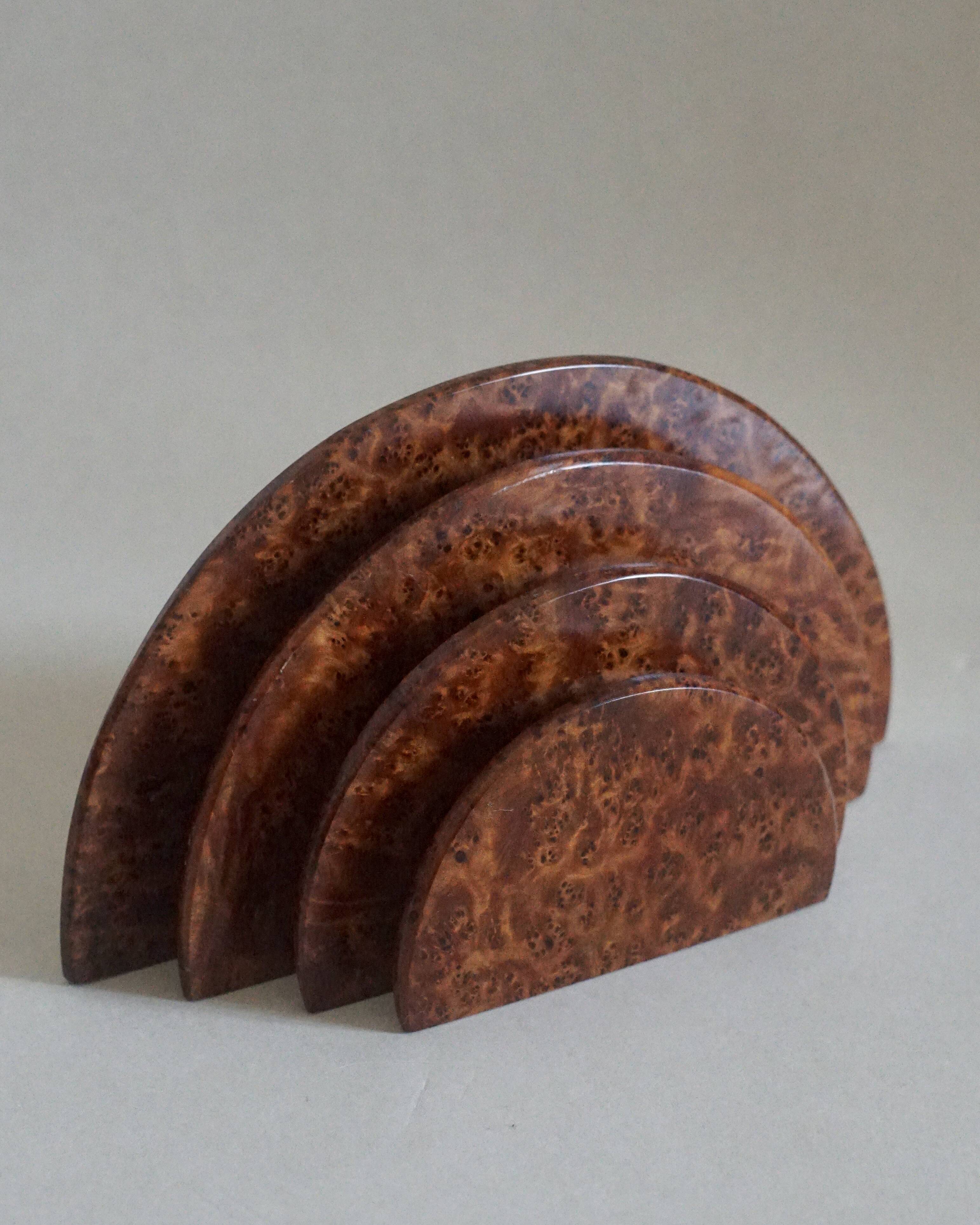 Vintage letter holder in elm burl