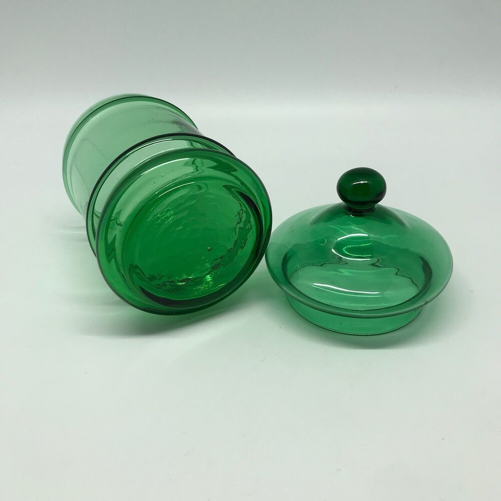 Pot bonbonnière vert soufflé