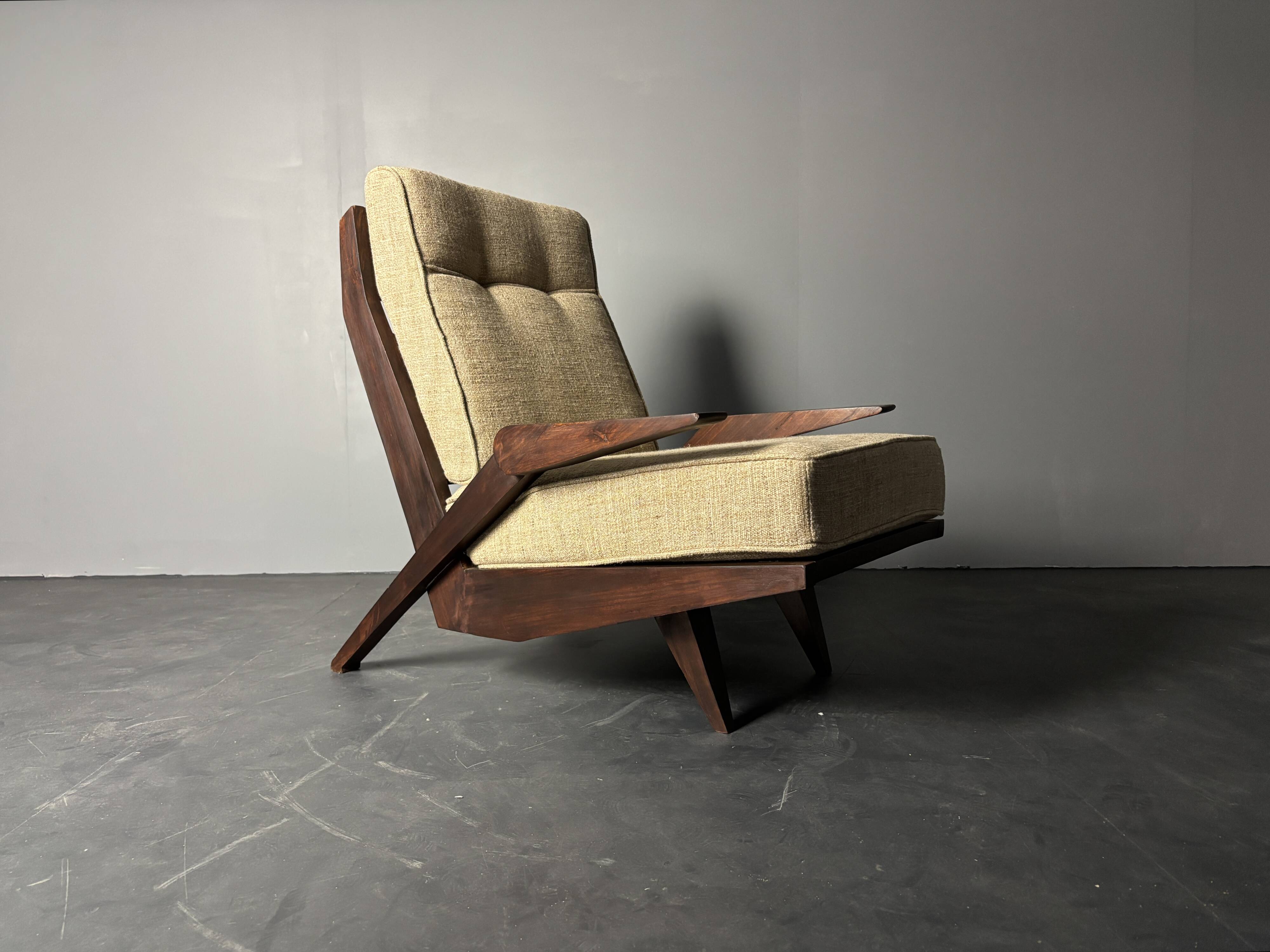 Midcentury Brazilian modernist lounge easy chair by Acacia Gil Borsoi,1950s
