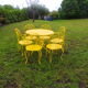 Yellow wrought iron garden room
