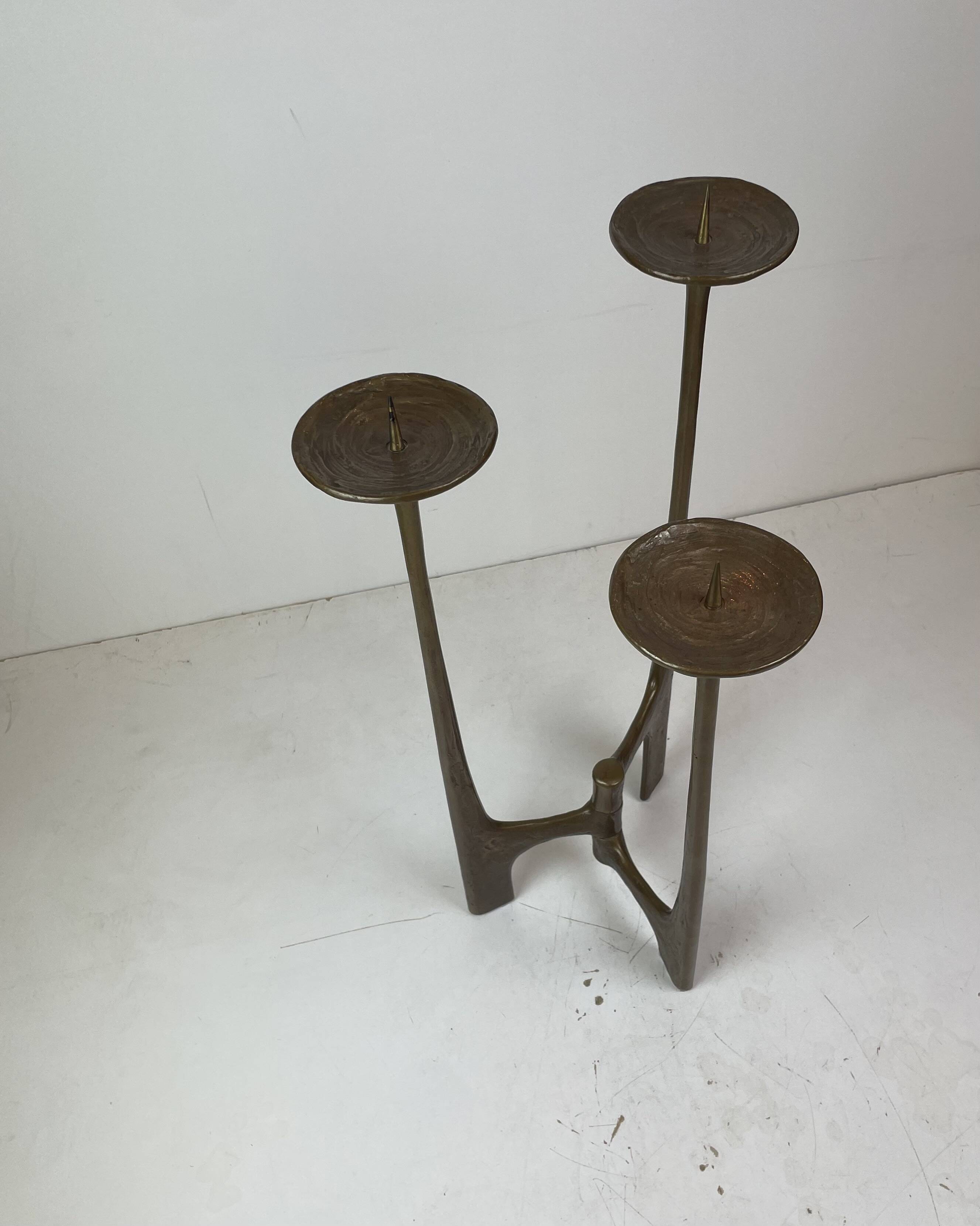 Brutalist Floor Candle Holder by Michael Harjes, Germany, 1960