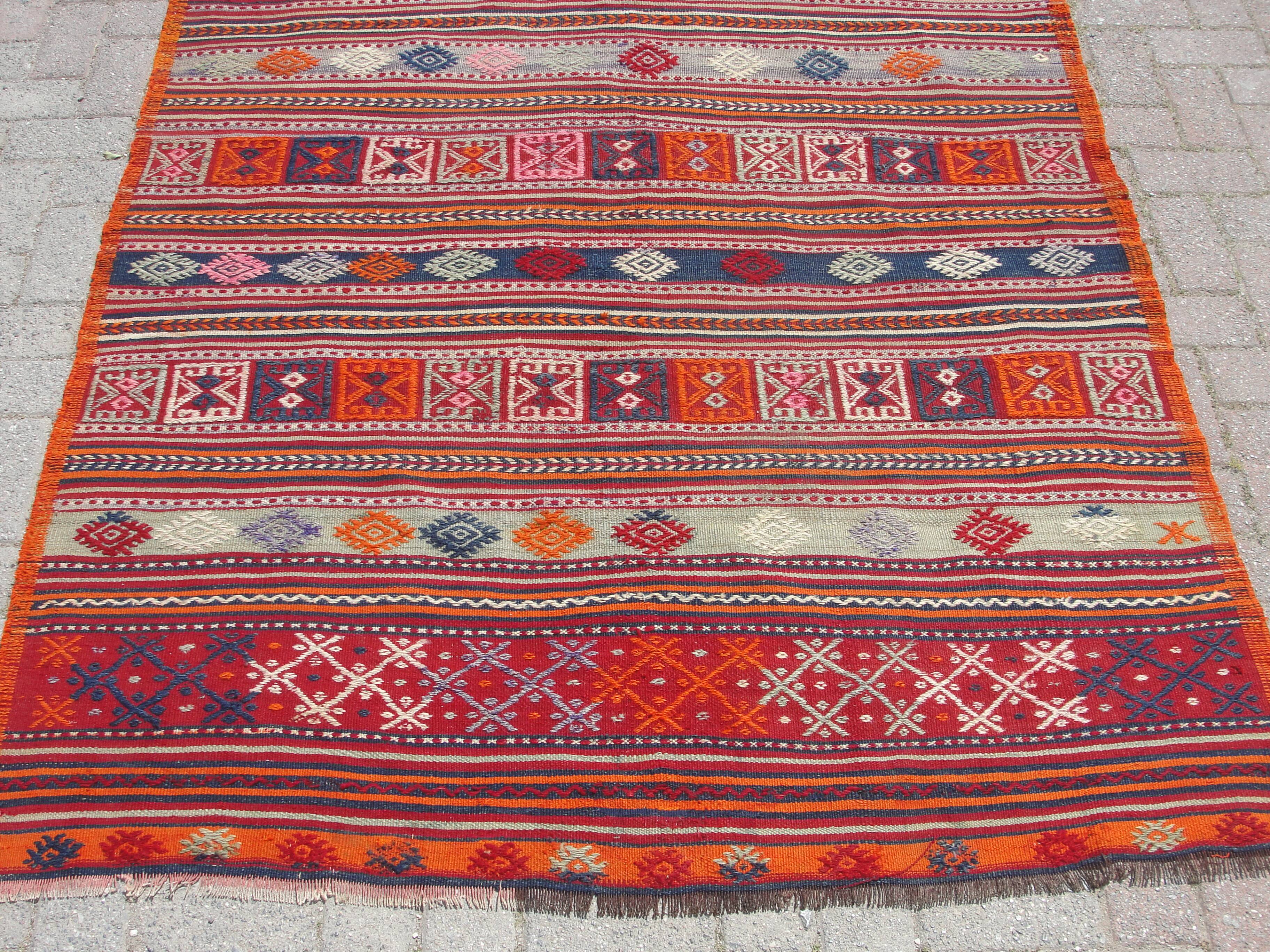 Turkish Kilim rug, vintage area rugs