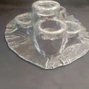 "Volcano" glass candlestick by Pertti Kallioinen for Meri Lasi, Finland