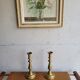 Pair of brass candle holders