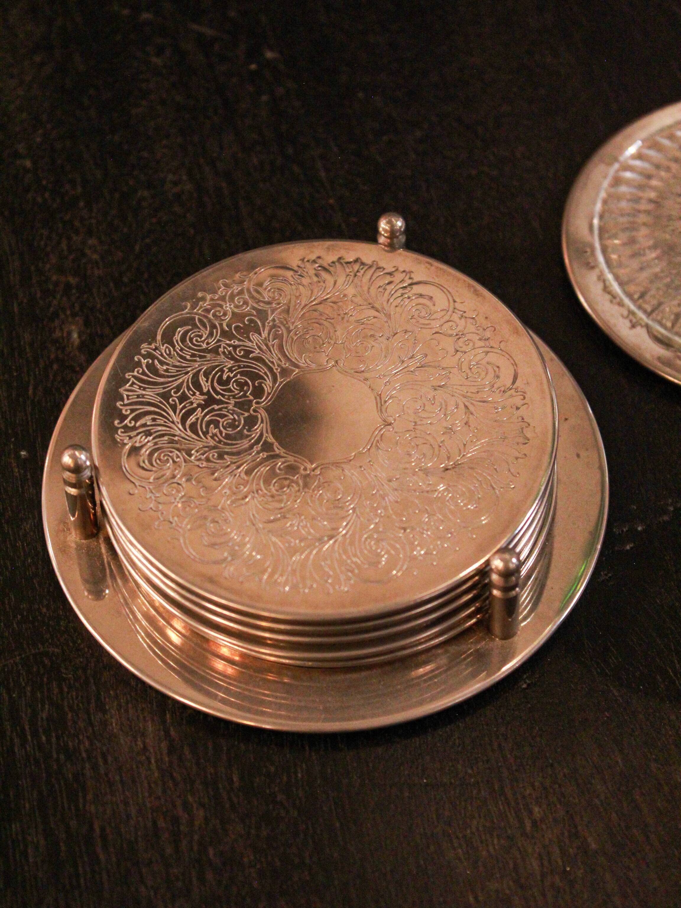 Set de sous-verres en alpaga avec support