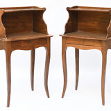 Pair of walnut bedside tables