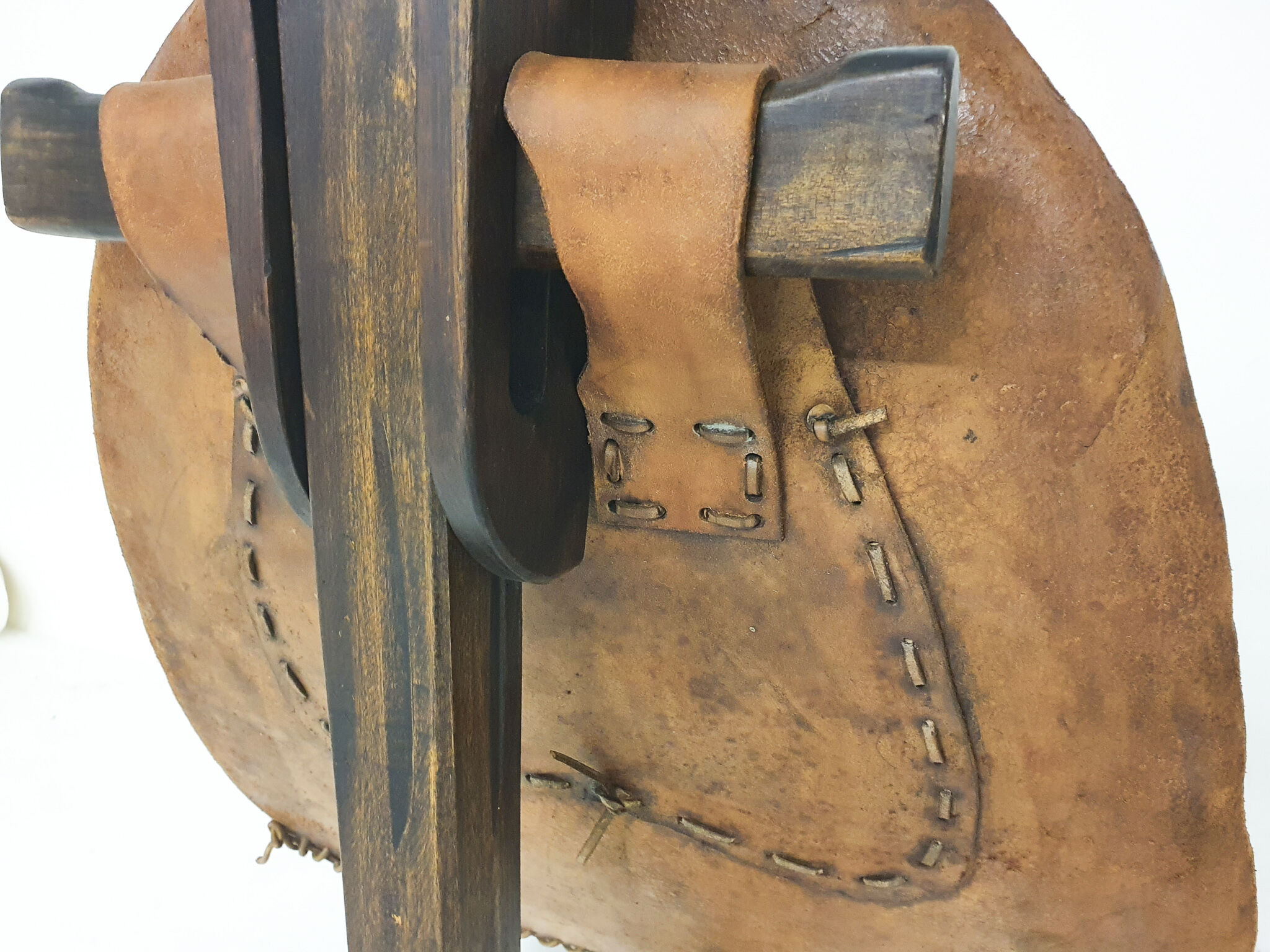 Set of two saddle leather lounge chairs, Brazil, 1960's