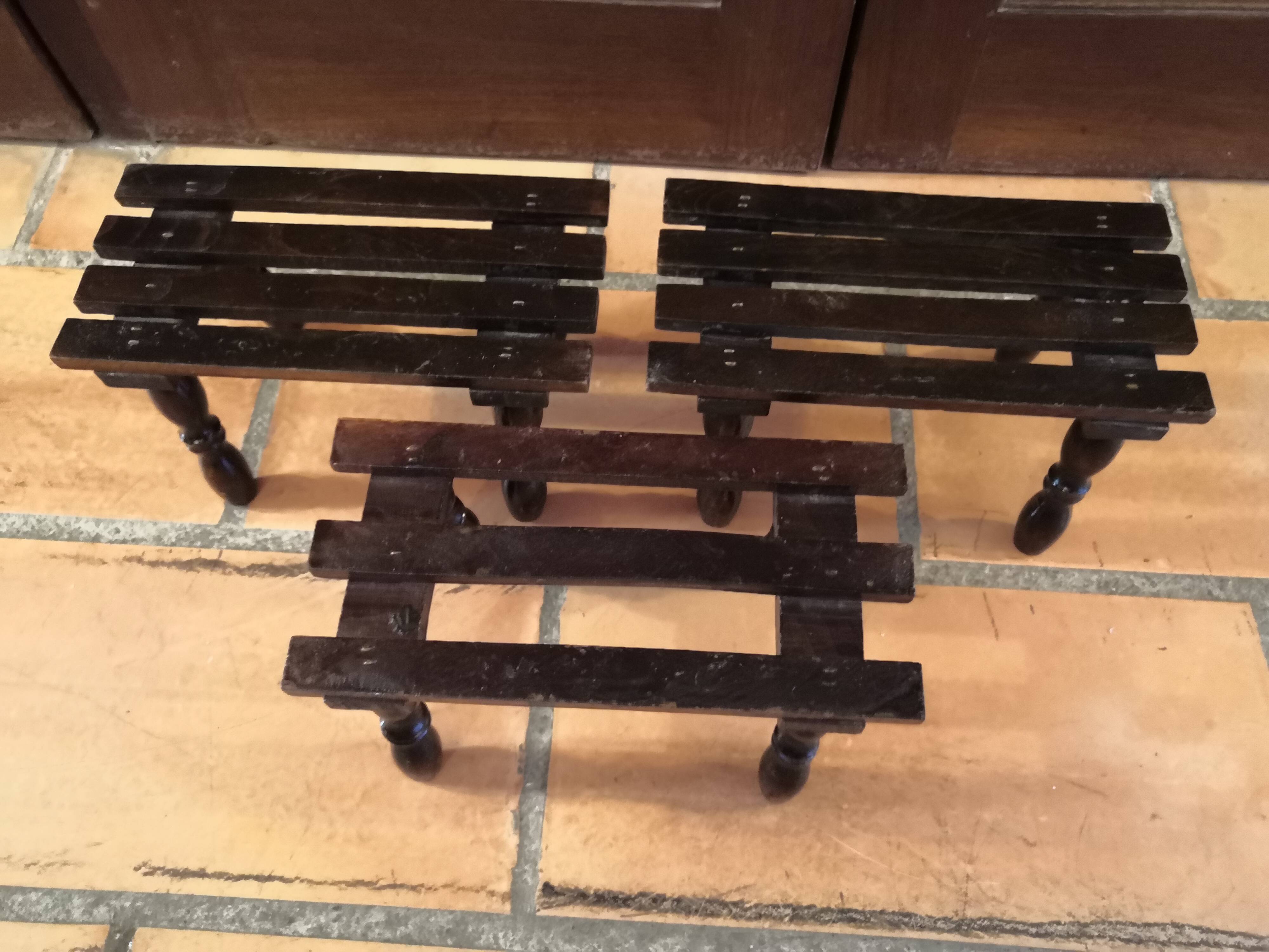 Step foot rest wooden foot stool vintage brutalist