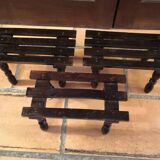 Step foot rest wooden foot stool vintage brutalist