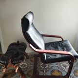Scandinavian armchair in black leather