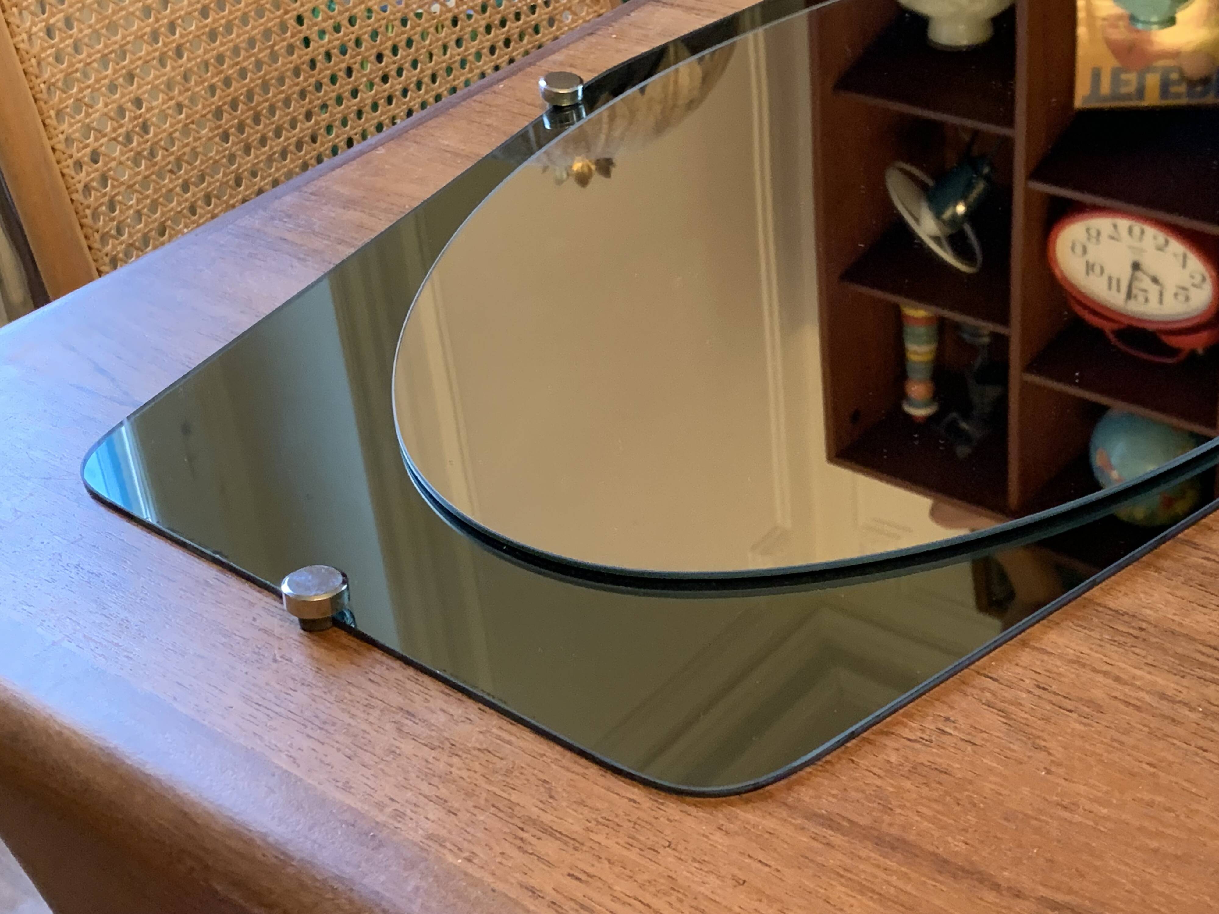 Double shade mirror 43x66 vintage 1970