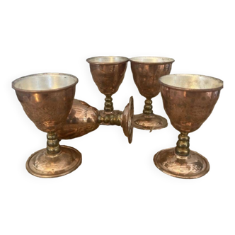 5 copper egg cups