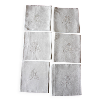 Set of 6 MBG butterfly damask napkins