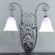 Important Wrought Iron Double-Headed Lamp by Schneider, Art Deco, c. 1920