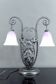 Important Wrought Iron Double-Headed Lamp by Schneider, Art Deco, c. 1920