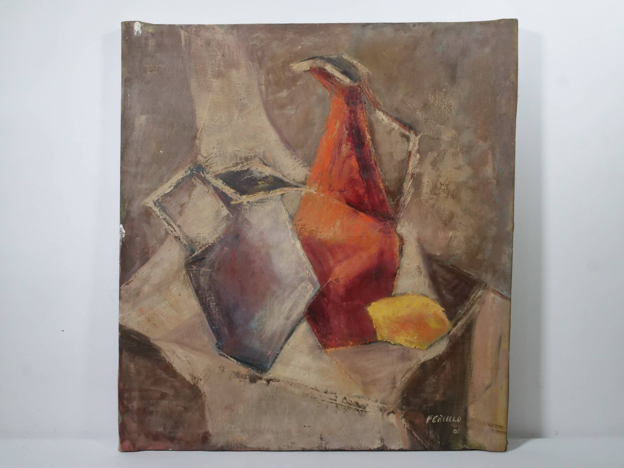 Edith Ferullo, The Three Jugs, Oil on Canvas, 1961