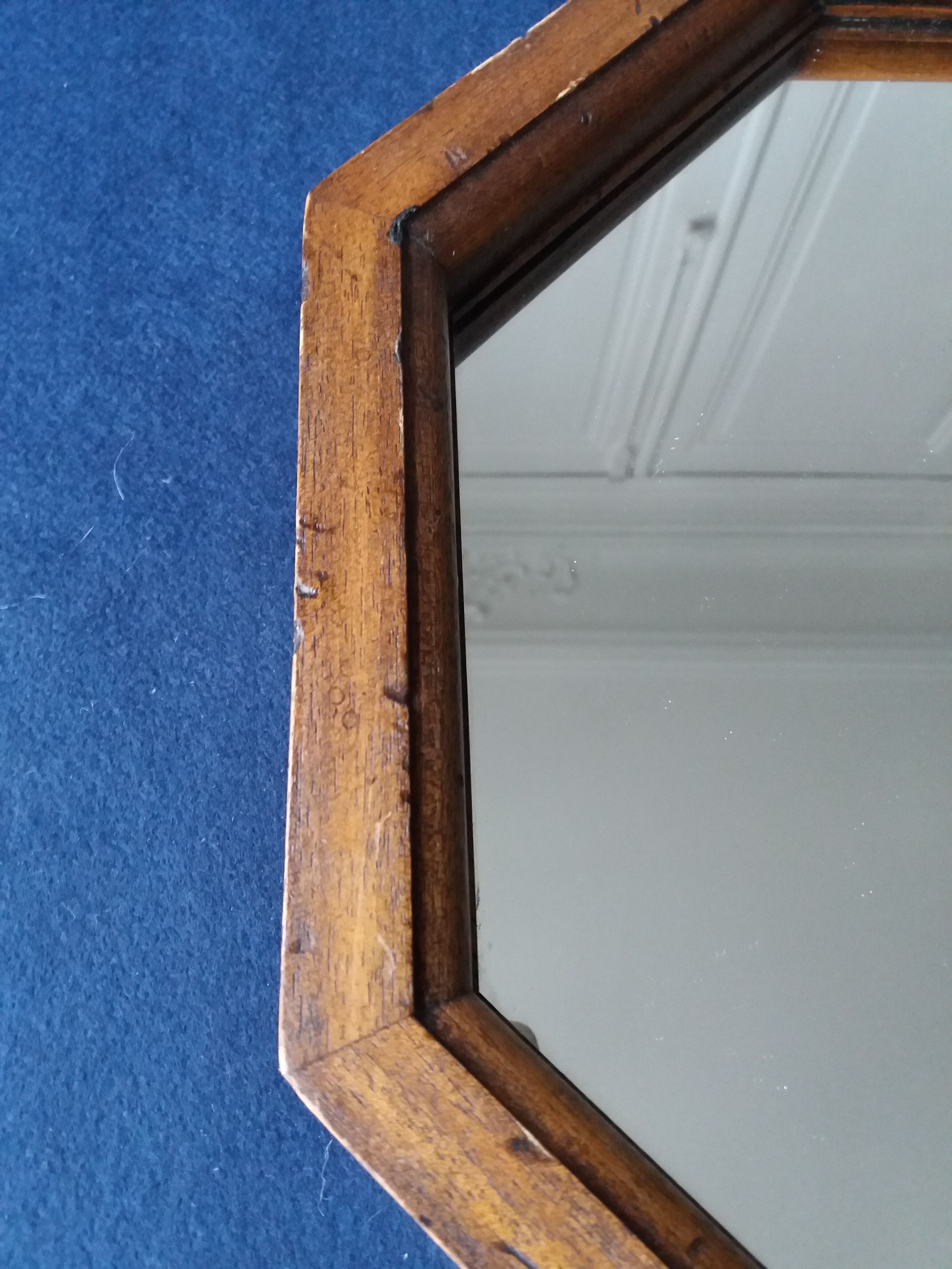 Octagonal art deco mirror 50x40cm