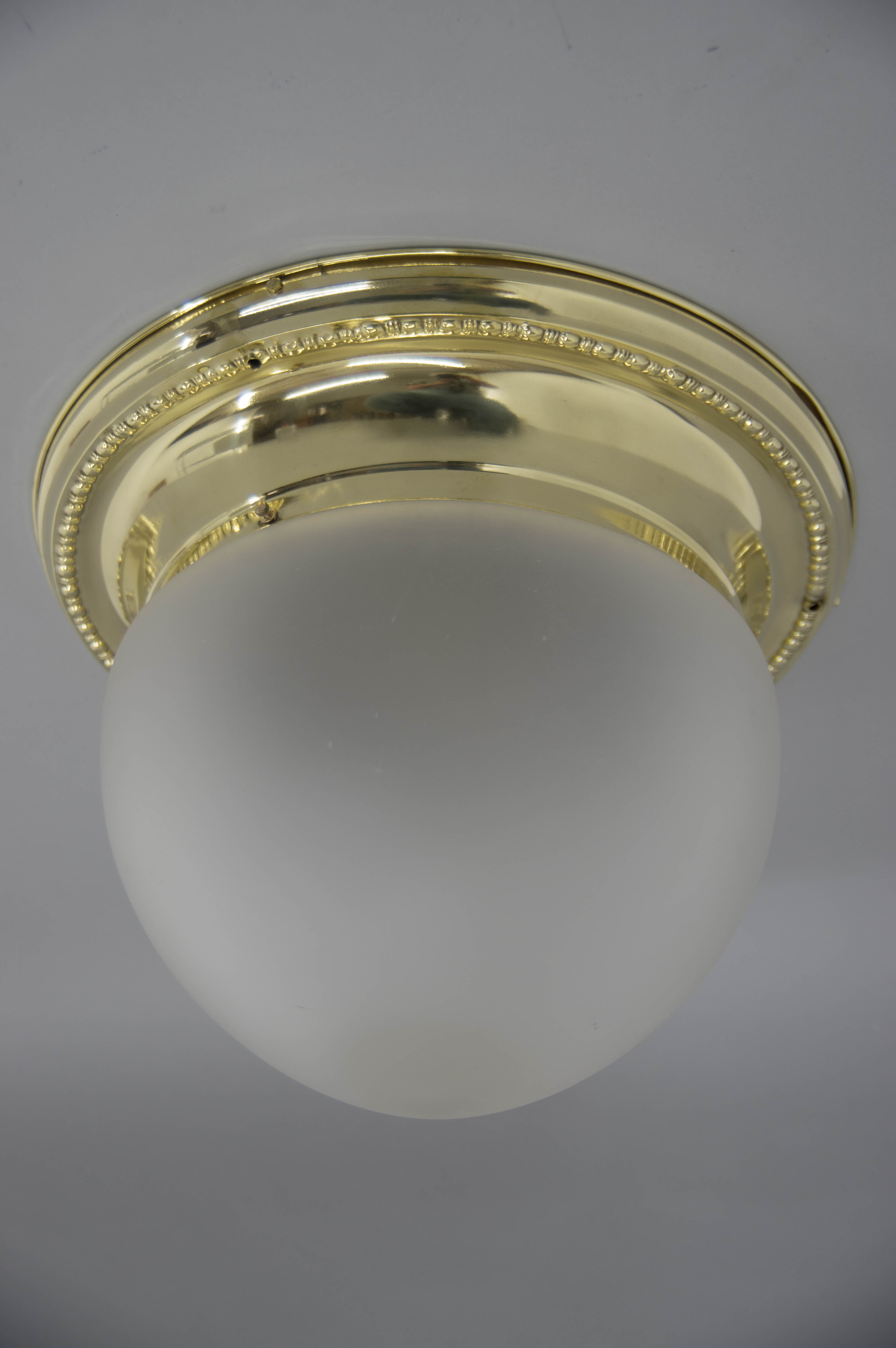 Large Art Nouveau Flush Mount, 1920s, Restored