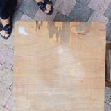 3 vintage square wooden stools