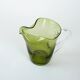 Olive green glass jug, Italian design, 1960s, made in Italy