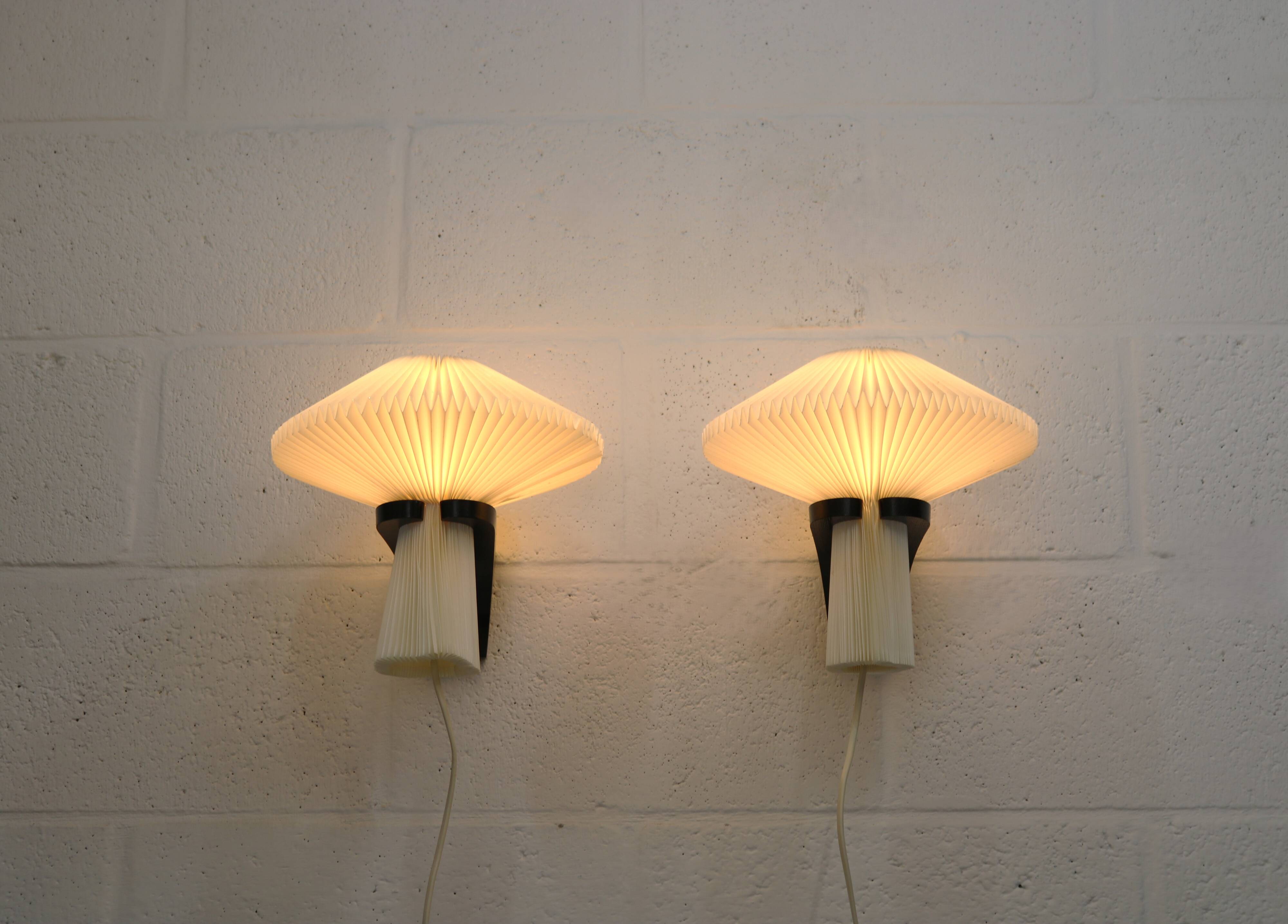 Pair original Le Klint 204 “Mushroom” lamps, designed by Vilhelm Wohlert